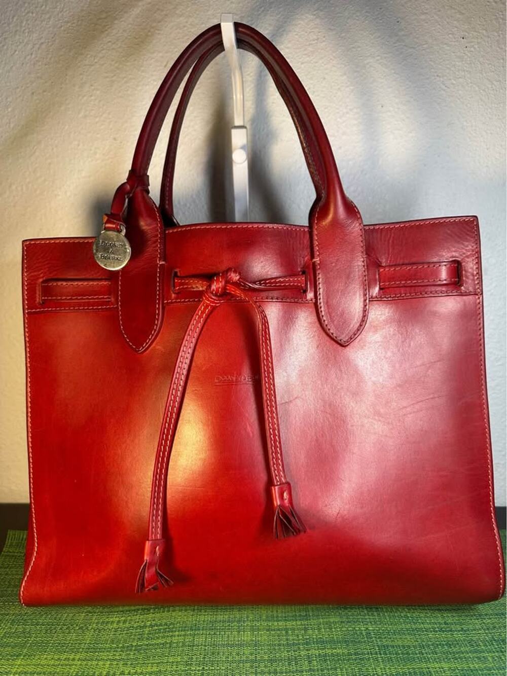 Dooney & Bourke Alto Large Tassel Tote Bag – Red Leather - RARE